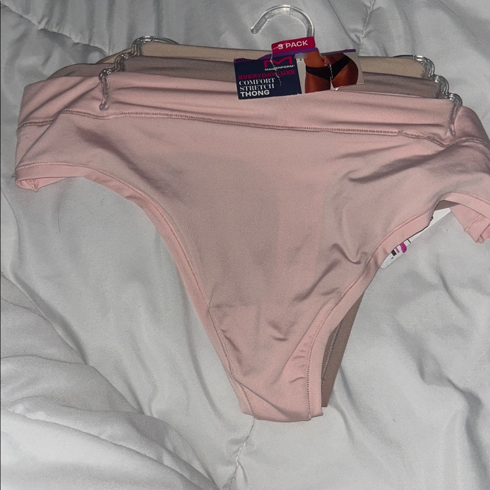 3PK Maidenform Everyday Luxe Comfort Stretch Thong 2x/9